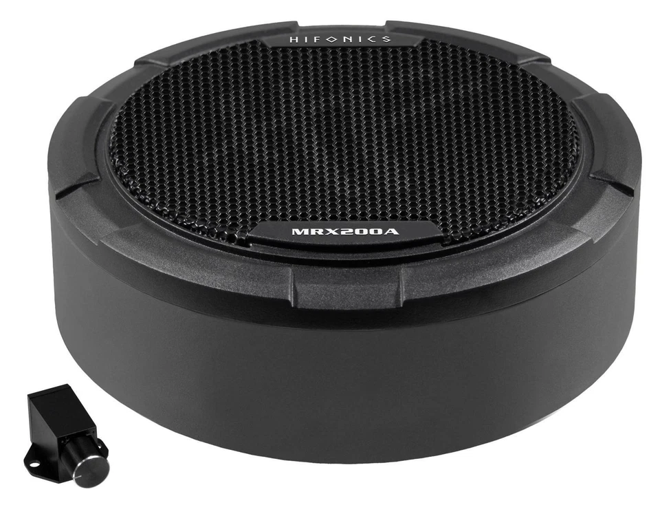 Hifonics MRX200A 20cm (8") Aktiv Subwoofer für Reserverad mit Bass Fernbedienung