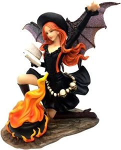 Comfy Hour Fairyland Collection 7 Dark Fairy Witch Cooking Magic Soup Fire Pan - Picture 1 of 8