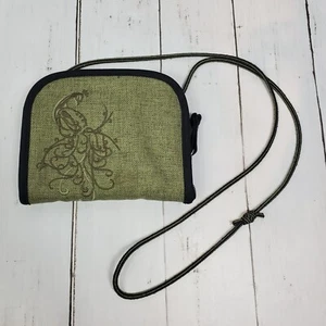 REI Dark Gray Taupe With Peacock Crossbody Travel Hiking Small Bag Pouch - Picture 1 of 8