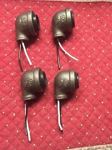 LOWEST PRICE!!! 4 Industrial/Iron Elbow-Lamp/Light Sockets 1-1/4"X1/2"  - Picture 1 of 1