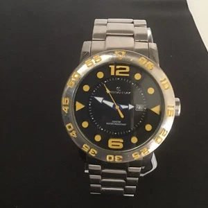 Cristian Lay Mens Watch Silver Tone Working New Battery - Picture 1 of 11