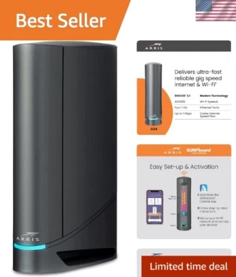- Cable Modem Router Combo - Fast DOCSIS 3.1 Gigabit WiFi 6 AX3000, Approved ... - Image 1 of 4