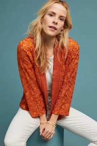 NEW Anthropologie Embroidered Susan Kimono Jacket by Bl^nk Size XS (Orig. $158) - Picture 1 of 4