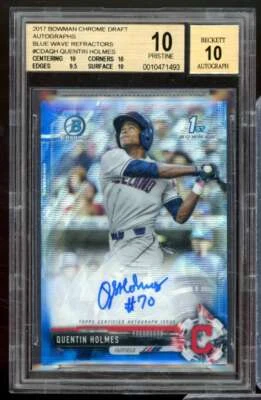 Quentin Holmes Rookie 2017 Bowman Chrome Auto Blue Wave Refractor #CDAQH BGS 9.5 - Image 1 of 2