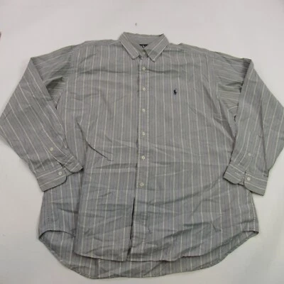 Camisa Polo Ralph Lauren Para Hombre Grande Manga Larga Botón Frontal Rayas Blaire Foto 1 de 4