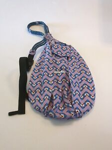KAVU Rope Bag Crossbody Backpack Travel Jewel Chevron Purple Blue Retired EUC