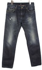 HUGO BOSS Black Label Maine Jeans Men's W34/L36 Regular Ripped Whiskers Faded
