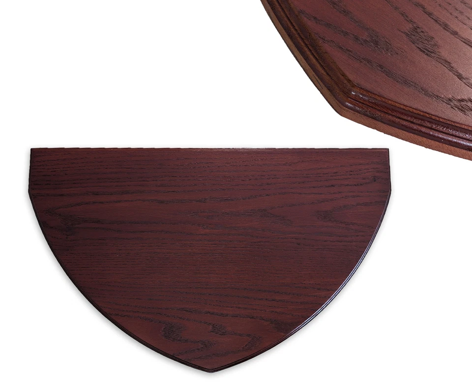 Placa protectora de roble rojo macizo, montada al ras, mancha de caoba satinada, montaje trofeo Foto 1 de 4