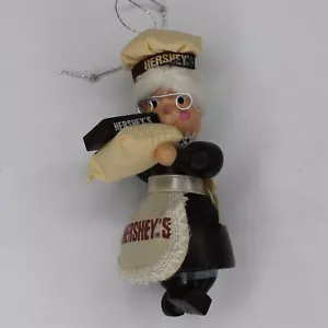 Hershey's Weihnachtsschmuck weibliche Elfe mit Schokolade Kurt Adler 1990er Holz - Bild 1 von 3