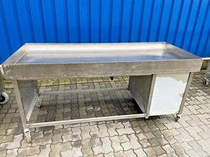 DOJA TEC Teigtisch Teigmulde Muldentisch Bäckereitisch aus Edelstahl 200x80x90cm - Picture 1 of 5