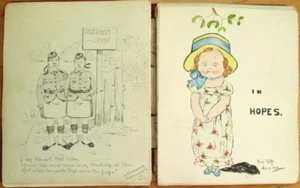 Original Art/Hand-Drawn 1910 Album, Sketches & Paintings - Sports/People/Cricket - Picture 1 of 12