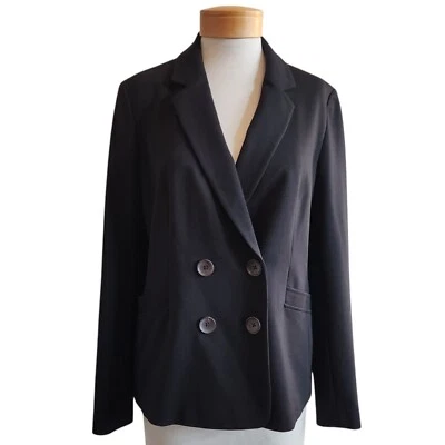 Blazer Boden Doble Pecho Botón Frontal Cuello en V Negro Elástico Mujer Carrera 12R Foto 1 de 4