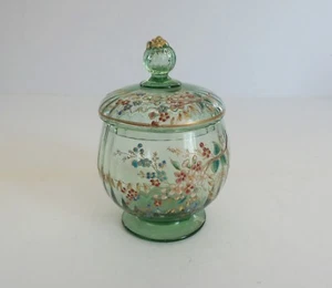 MOSER Enameled Art Glass Candy Dish, Prunt Finial, c. 1885 - Picture 1 of 12