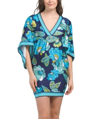 Trina Turk Women's V-Neck Pirouette Casablanca Tunic Swim Cover-Up Dress Medium - Image 1 of 4