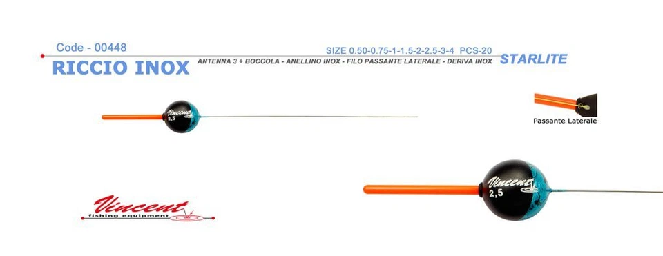 VINCENT GALLEGGIANTI PESCA RICCIO INOX - Immagine 1 di 1