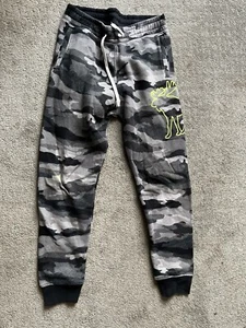 Abercrombie&Fitch Size 11/12 Kids Gray Camo Cotton Fleece Lined Jogger Pants - Picture 1 of 5