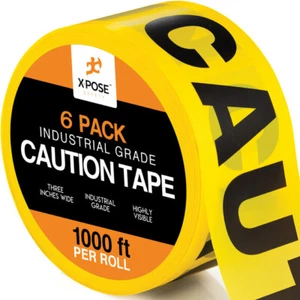 Rollo de cinta de precaución 6 un. - 6 rollos - 1000 pies x 3 pulgadas de ancho cada uno - Imagen 1 de 5