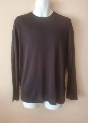 Hugo Boss Cashmere Silk Long Sleeved Black Top Size Mens Small Vintage Label - Image 1 of 4