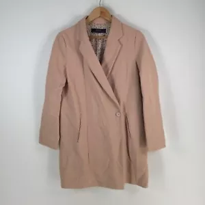 Zara womens trench coat jacket size S pink long sleeve 071642 - Picture 1 of 7