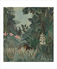 Rousseau The Equatorial Jungle fine art print poster wall art WITH BORDER