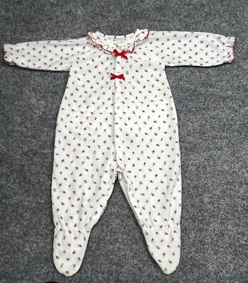 Vintage Alexis Baby Girl Romper Footie Floral Ruffle 10–13 lbs USA Made - Image 1 of 4