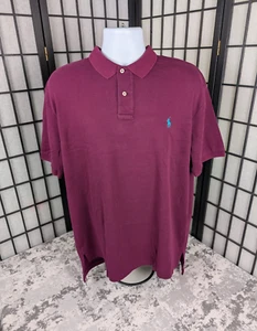 VTG Polo Ralph Lauren Marroon/Purple Short Sleeve Polo Shirt Men’s Sz XL  EUC - Picture 1 of 14