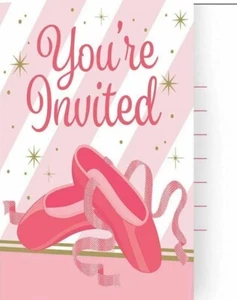 Twinkle Toes 8 Invitations Birthday Party Dance Recital Ballerina - Picture 1 of 1