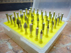 50 x Diamante Recubierto Rotativo PEQUEÑO Cabeza REBABA Punto Joyería Herramientas GRIT 120 - Imagen 1 de 5