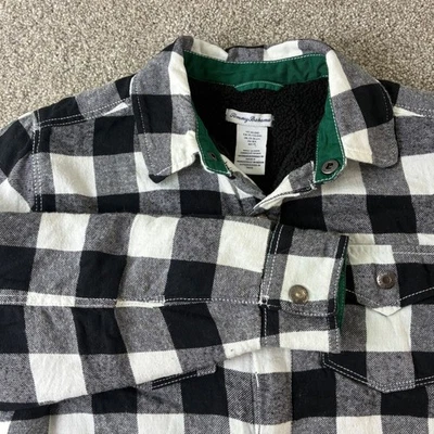 Tommy Bahama Niños XL (14) Negro Blanco Búfalo Cuadros Sherpa Forrado Camisa Chaqueta Foto 1 de 4