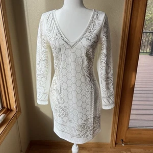 Venus Bodycon Kleid Damen Größe 8 Weiß Nieten Gesteppt Braut Junggesellinnenabschied Sexy " - Bild 1 von 19