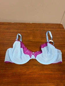 Sujetador Victoria's Secret Tease sin forro 34D *Bikini azul/púrpura encaje* Nuevo con etiquetas - Imagen 1 de 2