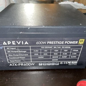 Apevia Prestige Series ATX-PR600W 600W 80 PLUS Gold ATX12V Power Supply - Picture 1 of 6