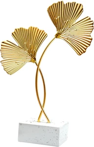 Metal Ginkgo Leaf Ornaments, Gold Leaf Desktop Decoration Sculpture, Creative... - Picture 1 of 7