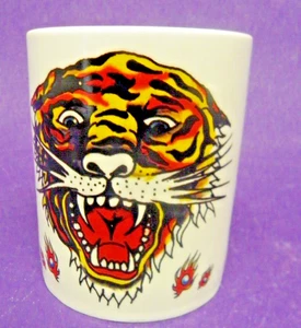 Ed Hardy Coffee Tea Mug Tatoo Tiger & Geisha 12 Oz Capacity - Picture 1 of 7