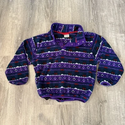 L.L. Pullover Bean Fleece 1/4 Botón Estampado Multicolor Niñas Mediano Foto 1 de 4