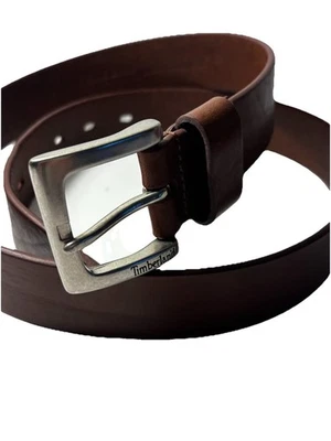 Timberland Cinturón de Cuero Envejecido Marrón Para Hombre 36 Hebilla Tono Plateado Foto 1 de 4