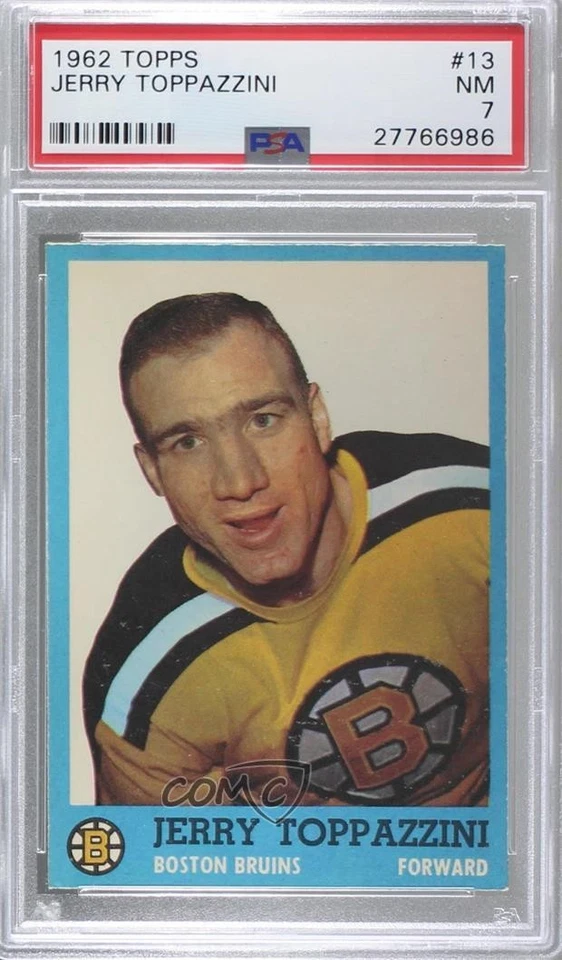 1962-63 Topps Jerry Toppazzini #13 PSA 7 - Image 1 of 2