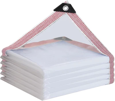 Telone Impermeabile Trasparente Con Occhielli, Telo Di Copertura Impermeabile Tr - Immagine 1 di 4