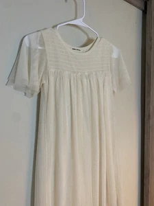 Billabong Girls Sparkly Ivory Flutter Sleeve Dress Size L - Picture 1 of 12