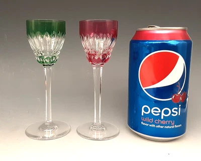 SET 2 BACCARAT Signed French Crystal "PICCADILLY" Cordial 5.25" Glasses Goblets - Image 1 of 4