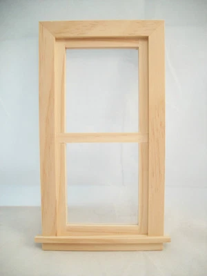 Playscale Double Hung Window 95032 miniature dollhouse wooden 1/8 scale - Imagem 1 de 2