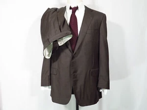 Samuelsohn for Saks Yardley Fit Brown Super 110 Italian Wool Suit 46L, 40W x 32L - Picture 1 of 24
