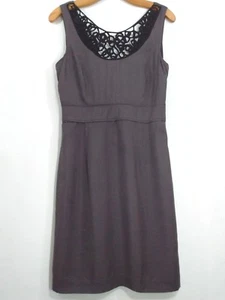 LOEFFLER RANDALL Sheath Sleeveless Dress Brown Black Crochet Silk Lining Size 6 - Picture 1 of 11