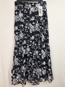 Clothes Contact Ladies Size Medium Floral Lined Midi Skirt New - Picture 1 of 13
