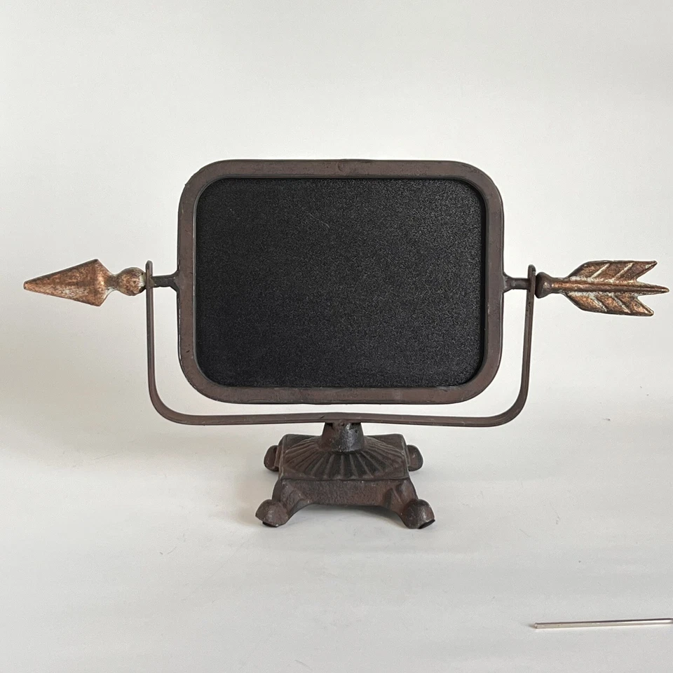 Tabletop Chalkboard Sign Rustic Metal Frame Countertop Message Board Note Clip - Image 1 of 4