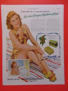 1942 PALMOLIVE SOAP Keep that Schoolgirl Complexion all over! photo art print ad - Picture 1 of 1