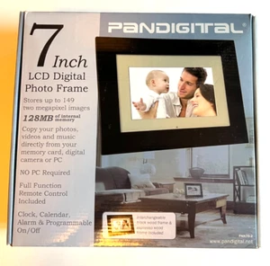 New PANDIGITAL 7 Inch LCD DIGITAL PHOTO FRAME 128MB Photos Videos Music REMOTE - Picture 1 of 3