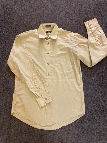 VINTAGE Christian Dior camicia uomo 15 5 35 abito beige cachi made in USA