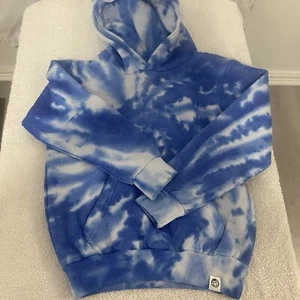Free Planet Unisex Size 6 Tie-Dye Hoodie Blue/ White Comfortable Soft NWOT - Picture 1 of 9
