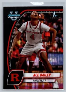2024-25 Bowman U Chrome Ace Bailey Black Wave Refractor 1st Rutgers - Picture 1 of 2